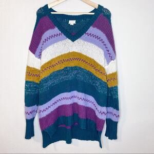 Caslon Stripe Pattern Knit Sweater size L